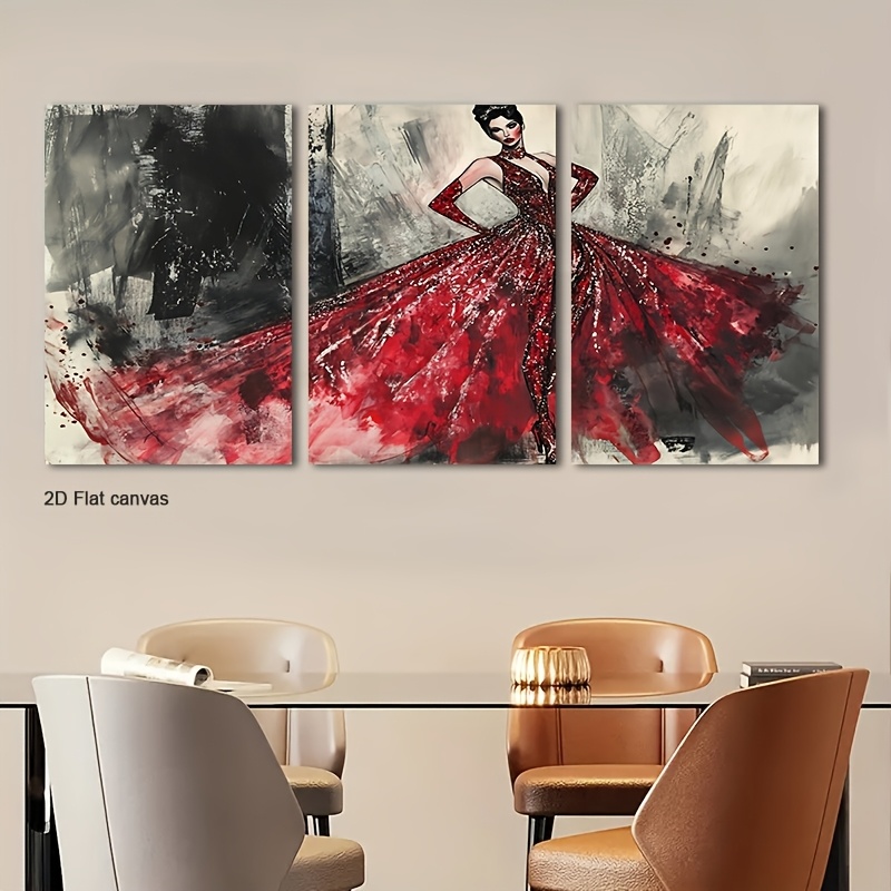 Canvas Wrap Ready - Toile sans cadre 3 pièces, robe